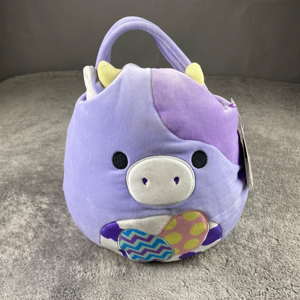 Squishmallows Bubba the Purple Cow 12 In Soft Huggable Plush Easter Basket